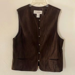 Jones New York size 12 brown suede vest .